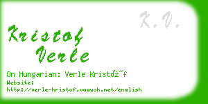 kristof verle business card